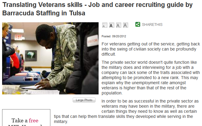 Translating Veterans Skills